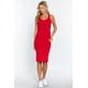 thumbnail image 2 of Saronite Vestido Midi Ajustado con Espalda Nadadora y sin Mangas Basics, Rojo Intenso (para Mujer), 2 of 4