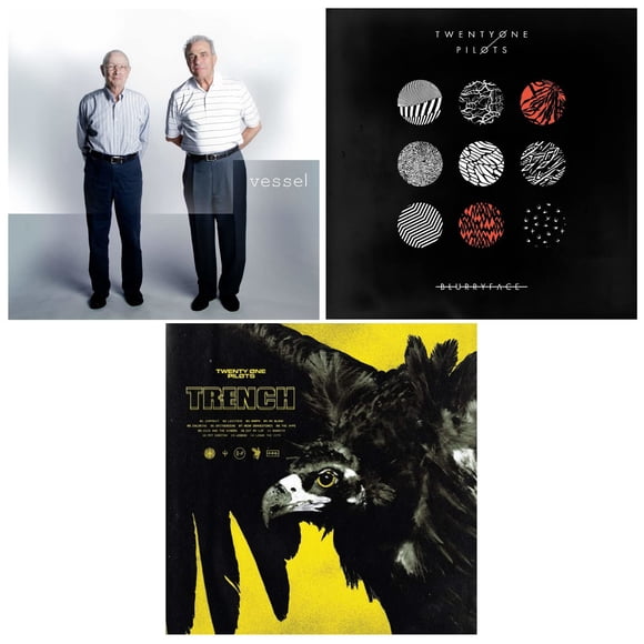 Paquete de 3 CD de álbumes de Twenty One Pilots: Vessel, Blurryface y Trench