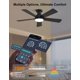 thumbnail image 3 of Ventilador de techo Homlit 107 cm RGB con control por app y mando a distancia, negro, 3 of 9