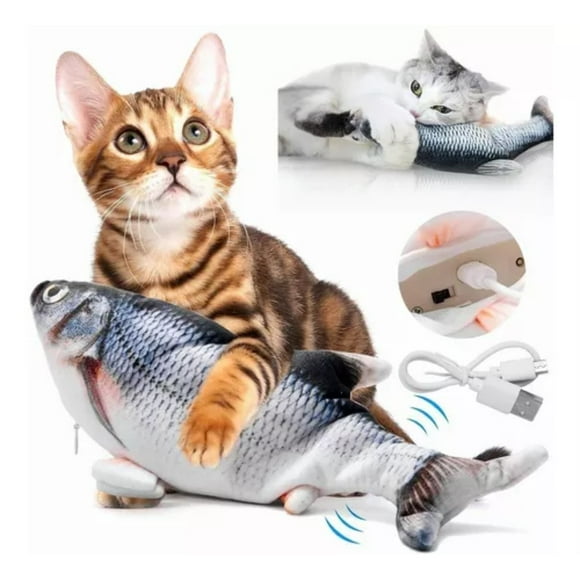 Juguete Gato Pescado con Movimiento Recargable