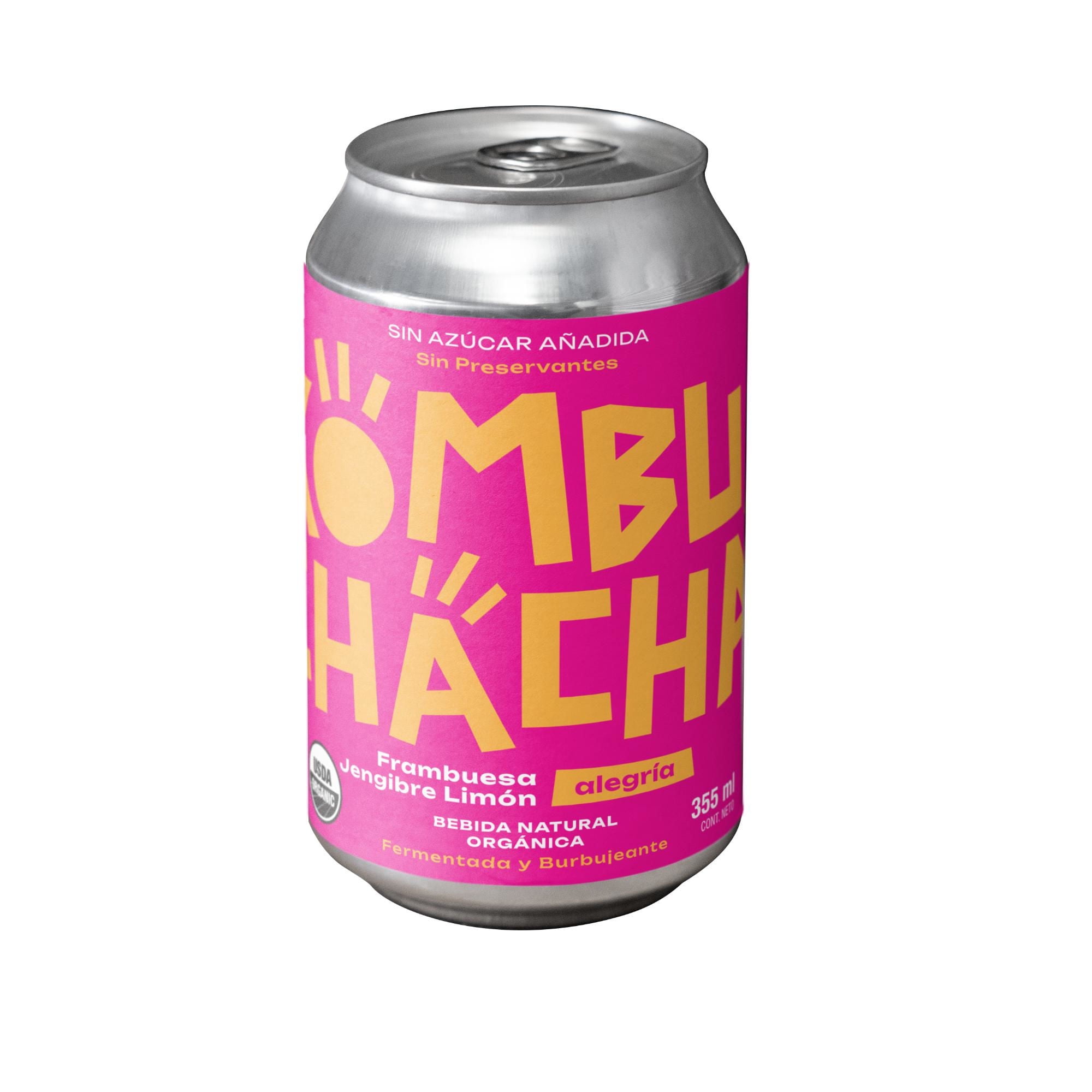 Bebida Frambuesa Sin Azúcar Añadida Lata 355 Kombuchacha