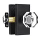 thumbnail image 1 of Pomos de puerta HIEMEY de cristal transparente negro mate con cerradura, 1 of 6