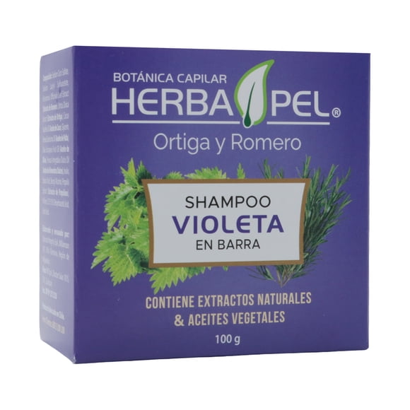 Shampoo en barra Violeta Ortiga - Romero 100 g - Herbapel