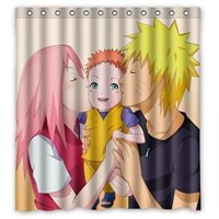 Pinghai - Cortina De Ducha Naruto Con Ganchos (167 X 183 Cm)