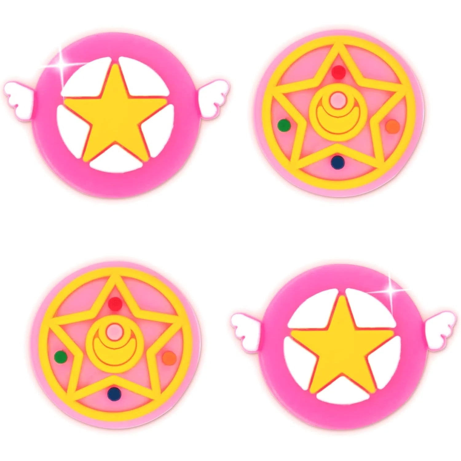 Genérico - Gamepad Thumb Grips - Anime Kawaii Pastel Joystick Caps, Compatible Con Nintendo Switch Oled Lite Joycons Consola-multicolor