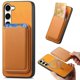 thumbnail image 3 of Funda de Cuero Magnética con Tarjetero para Samsung Galaxy S23 Plus Cubierta Delgada Amarillo, 3 of 5