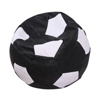 Máxima Design - Pouf Pera Infantil Negro Blanco Eco Cuero 50X50X50 Cm