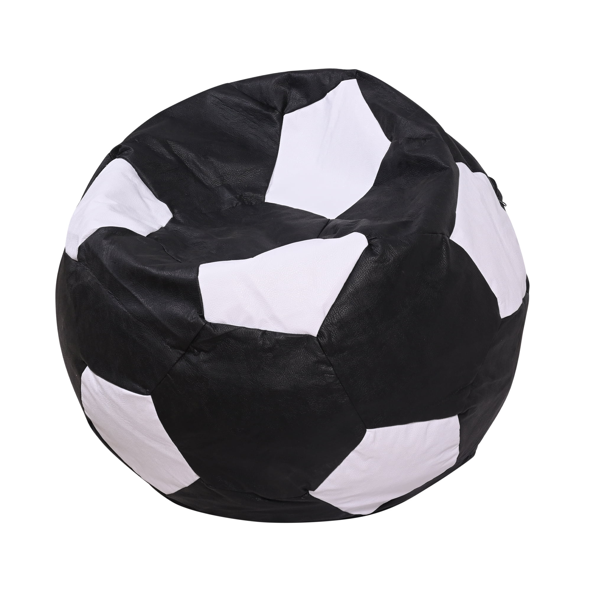 Máxima Design - Pouf Pera Futbol Negro Blanco Eco Cuero 120x120x120 Cm
