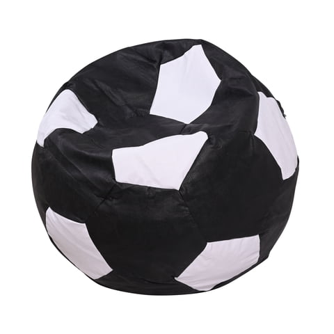 Máxima Design - Pouf Pera Infantil Negro Blanco Eco Cuero 50X50X50 Cm