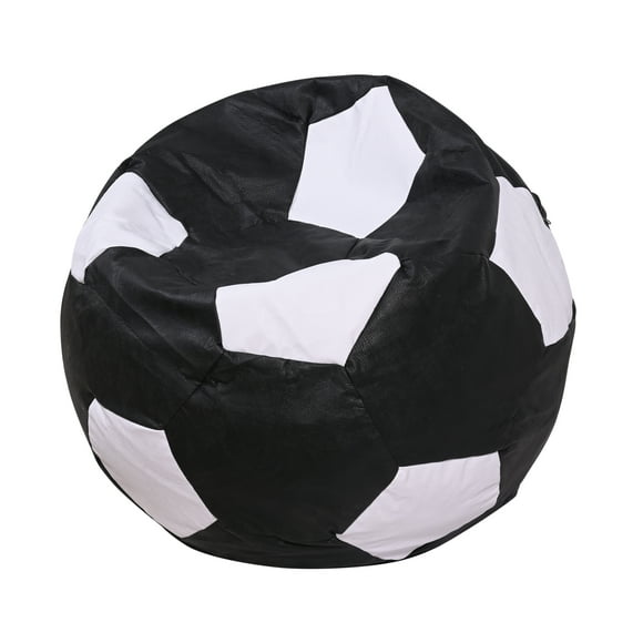Pouf Pera Futbol Negro Blanco Eco Cuero 120x120x120 cm