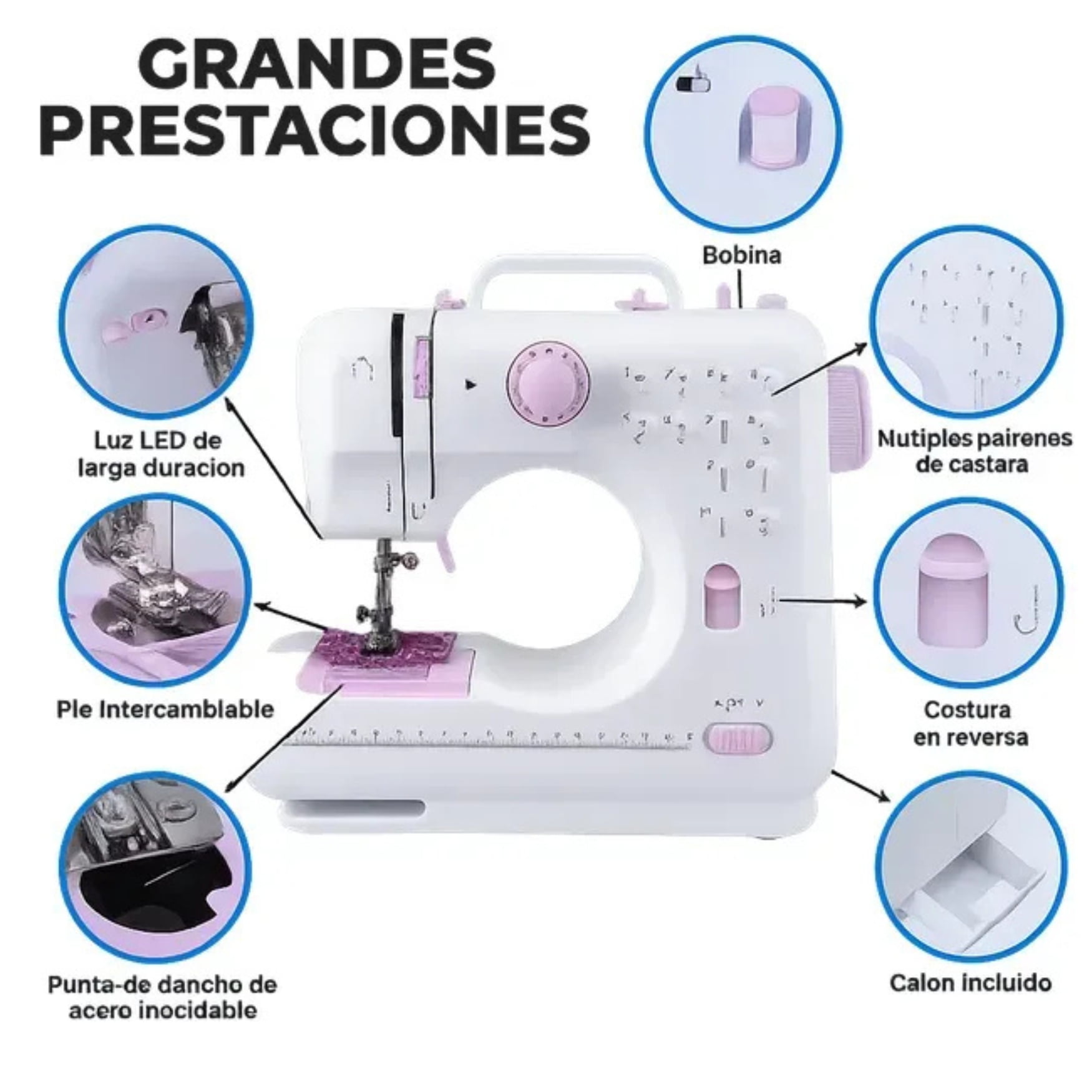 Movi - Máquina De Coser 12 Puntadas