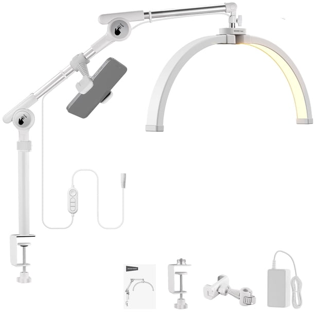 Lámpara de Escritorio Plegable Neewer con Luz LED Media Luna para Extensiones de Pestañas de 22"