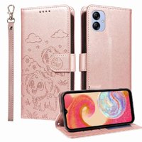 Funda Billetera Foxdock Compatible Con Samsung Galaxy A04E 4G, Diseño Perrito Tierno, Ranuras Para Tarjetas Y Soporte Plegable