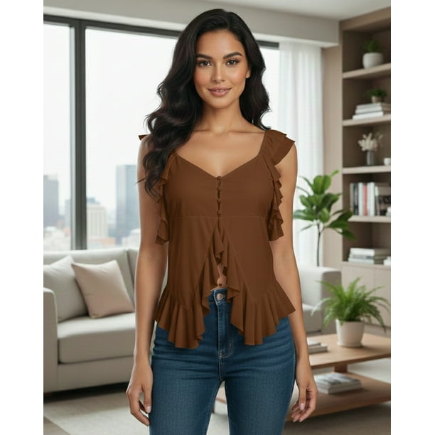 Blusa Casual Mujer con Flecos Sueltos
