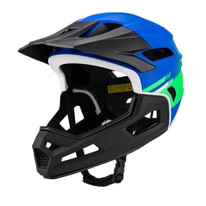Ioensy - Casco Integral Para Bicicleta, Casco Protector, Amortiguador Para Bicicleta De Montaña, Azul Y Verde