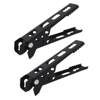 Ioensy - 2 Piezas Pinzas Portátiles Para Sartén De Camping Elevador De Olla Para Hornear Picnic Bbq Negro