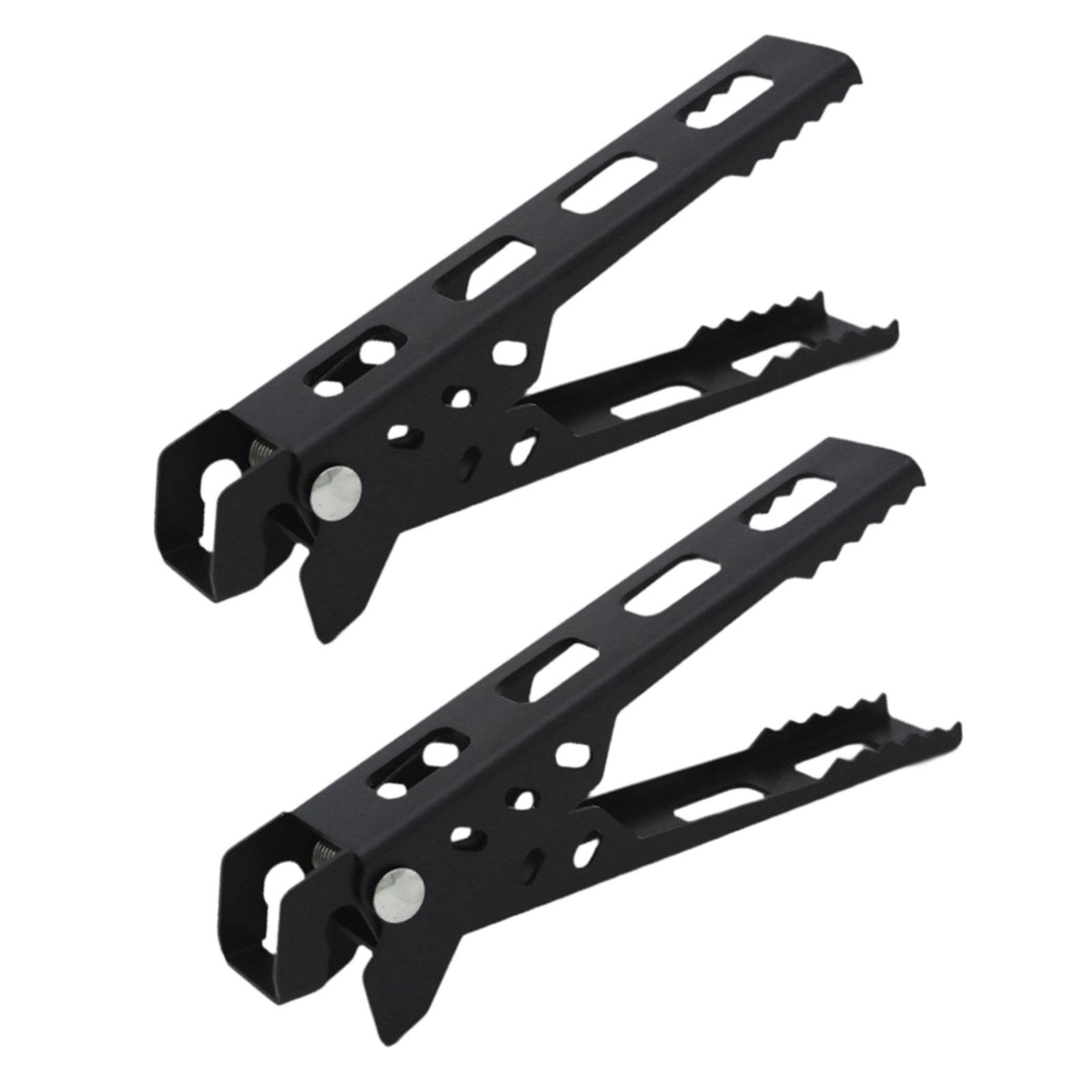 Ioensy - 2 Piezas Pinzas Portátiles Para Sartén De Camping Elevador De Olla Para Hornear Picnic Bbq Negro