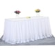 thumbnail image 1 of Faldón de mesa Suppromo de tul blanco de 14 pies para mesa rectangular o redonda, 1 of 5