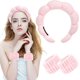 thumbnail image 1 of Sponge Spa Diadema Lavado Rostro Maquillaje Diadema con 2 Pcs Muñequera Mujeres Cute Cuidado de la piel Diademas Terry Towel Cloth Tela Cacampanao Band Maquillaje Eliminación Ducha..., 1 of 7