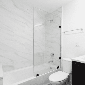 Dellorto - Shower Door Vidrio Templado 100X150 Cm Herraje Negro - Civita