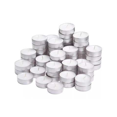 Importclick - Pack 50 Velas Tea Light Hogar Decoración Blanco