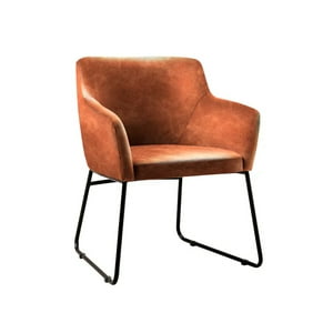 Habita2 Chile - Poltrona Sitial Leah Asiento Cuero Sintetito Con Base Negra