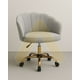thumbnail image 4 of Silla De Escritorio Ostra Acolchada Felpa Base Giratoria Dorada - Gris, 4 of 4