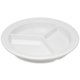 thumbnail image 1 of Plato dividido de plástico reutilizable Carlisle FoodService Products Dallas Ware con 3 compartimentos para hospitales, escuelas y hogares, melamina, 9 pulgadas, blanco, 1 of 9