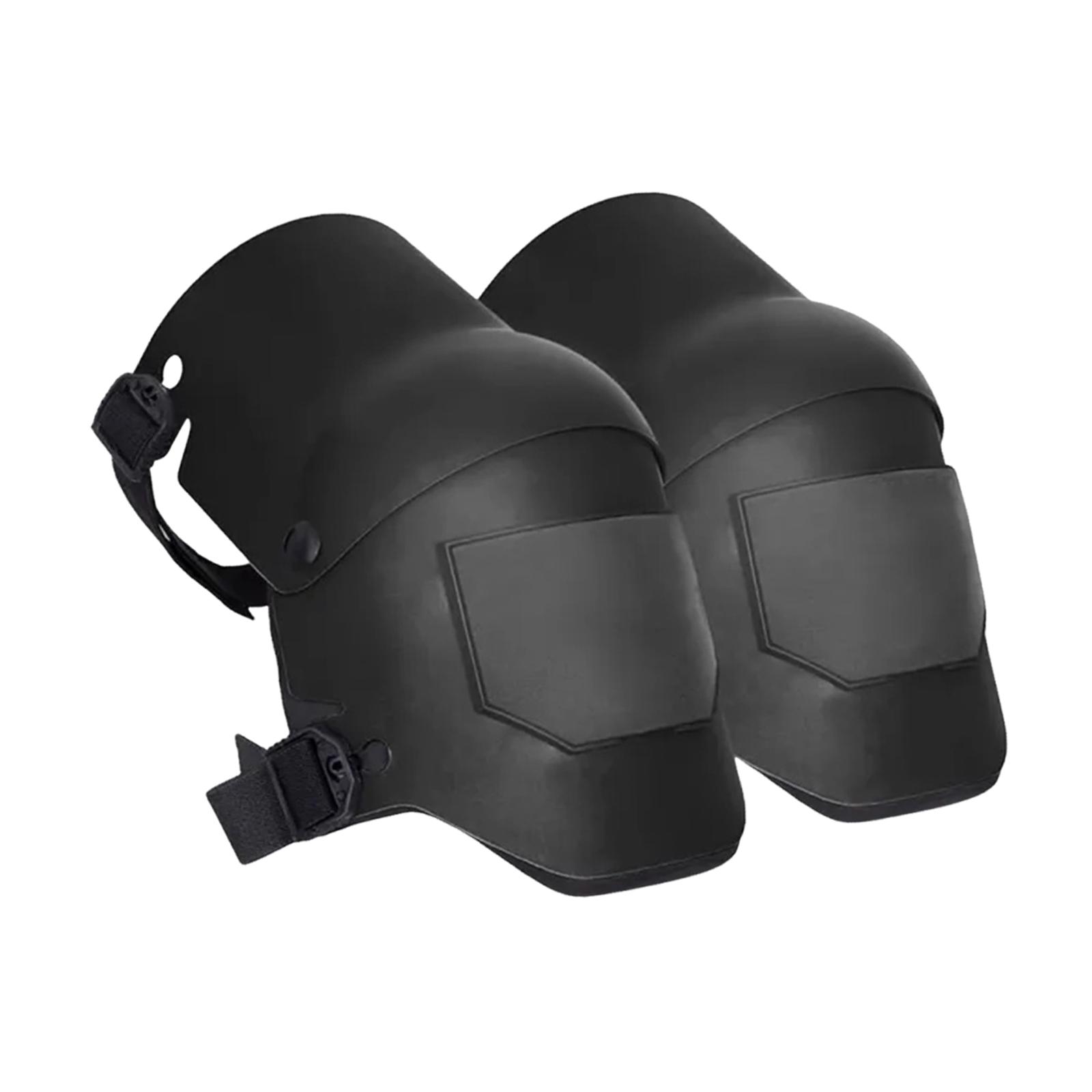 Magideal - 2 Rodilleras Para Jardinería, Suelos Y Construcción, Ligeras, Antideslizantes, Con Correa Ajustable De Tpu, Pp Y Eva, Adecuadas Para Techos, Mejoras E Negro