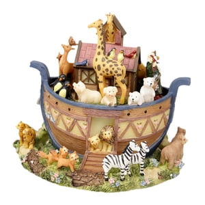 Bothyi - Resin Noah Ark Little Zoo Musical Box Tabletop Ornament For Valentine Gift