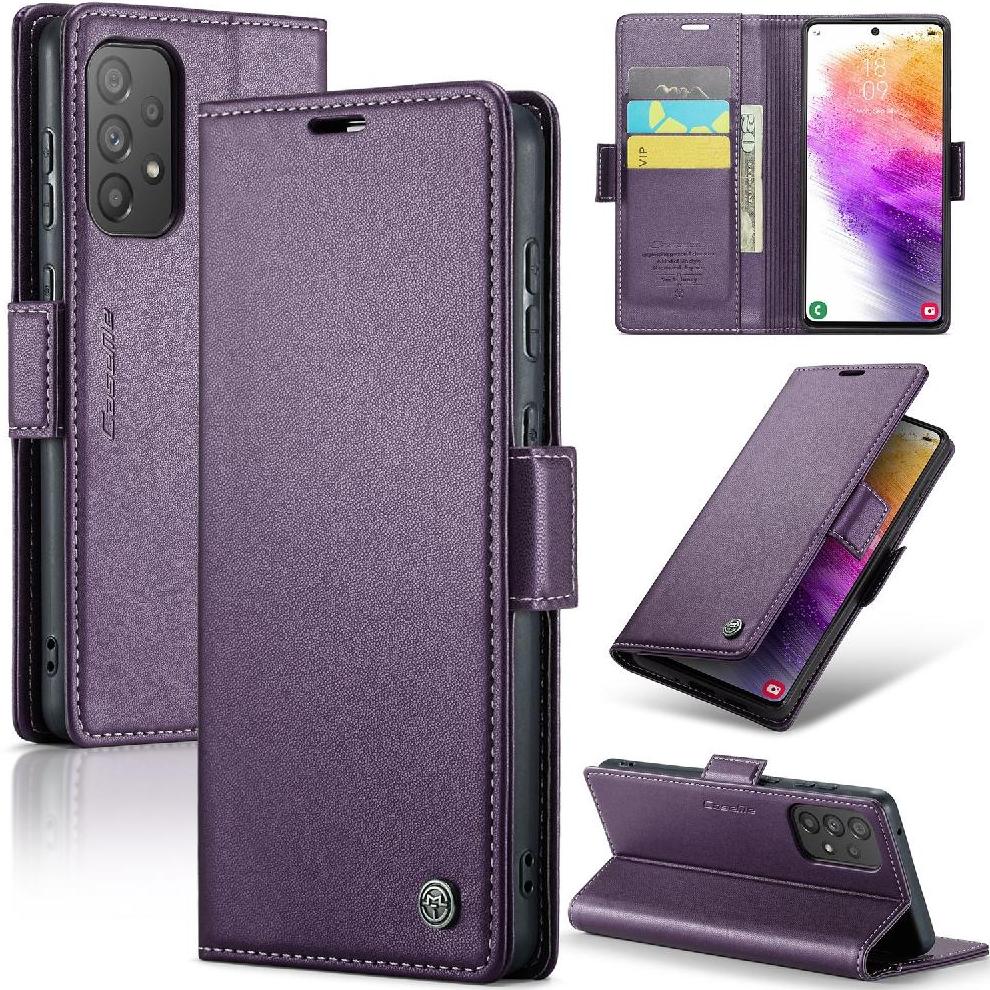 Caseme Tipo Cartera Samsung Galaxy A73 Con Cierre Magnético, Rfid, Tarjetero, Soporte, Carga Inalámbrica