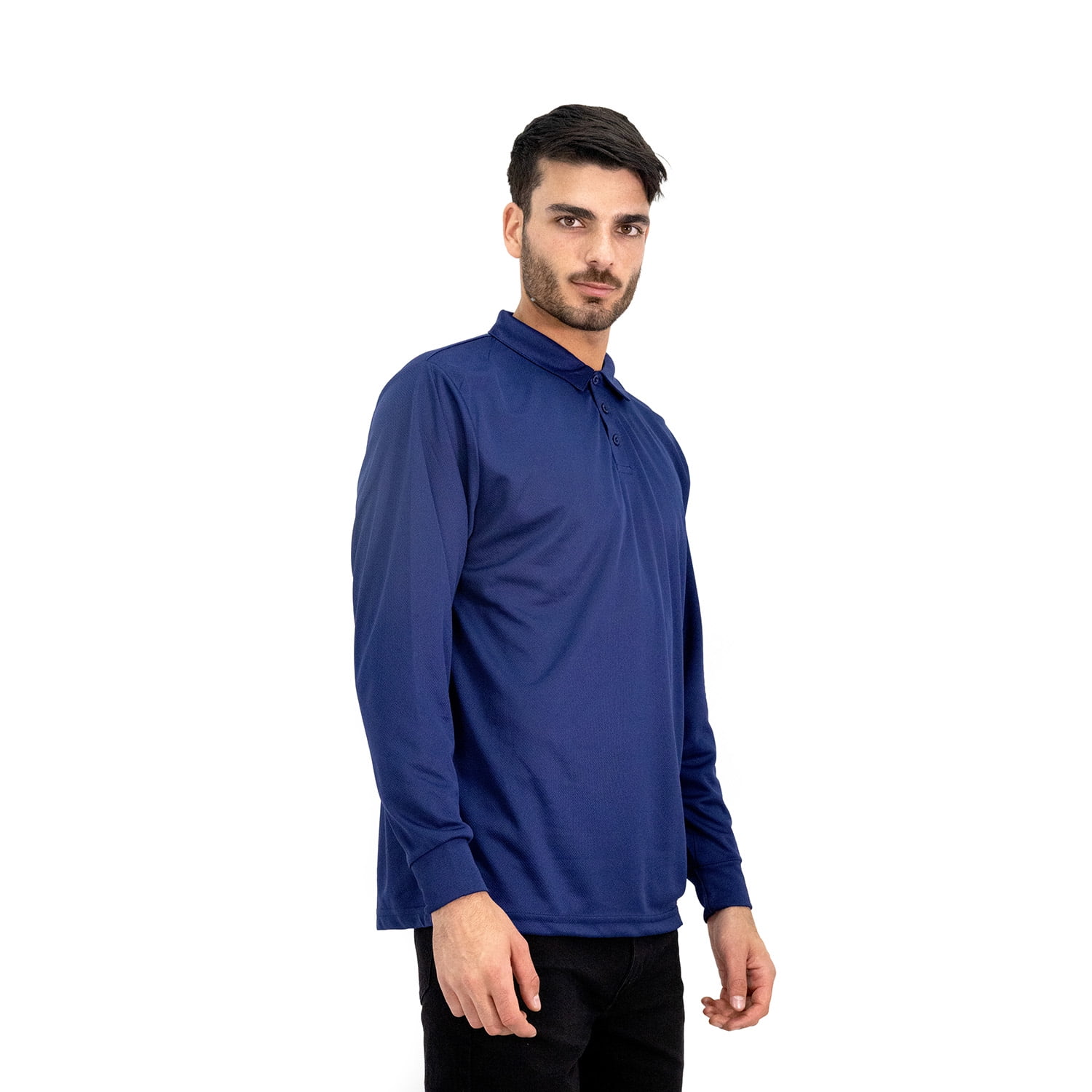 Polera Cooldry Quebec Manga Larga Azul