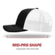 thumbnail image 3 of Gorra de béisbol Richardson 112 Trucker Snapback Split negro/blanco, 3 of 7