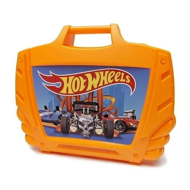 Maletin Guarda Autos Juguete 23 Hot Wheels Naranja Lider