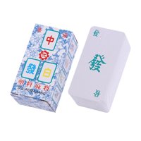 Magideal - Mahjong De Azul Y Blanca, Mini Mahjong De Viaje, Mahjong Chino Tradicional, Mahjong Chino Duradero Para Suministros De Juegos De Fiesta En