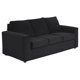 thumbnail image 2 of Sofá Kendy 3 Cuerpos + 2 Poufs Felpa Negro, 2 of 5