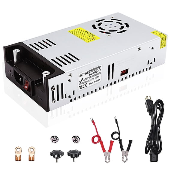 Fuente de alimentación SWTPWR 12 V 50 A 600 W, convertidor AC/DC, tira LED