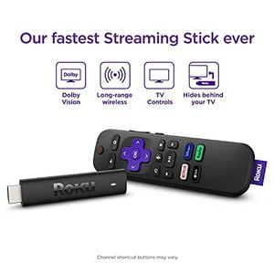 Roku Streaming Stick 4K 2021 | Dispositivo De Streaming 4K/Hdr/D Visión Con Roku Voice Remote Y Controles De Tv (Renovado)