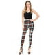 thumbnail image 3 of Saronite Leggings Elásticos de Cintura Alta con Estampado de Cuadros Rojos y Azules (para Mujer), 3 of 5