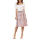 thumbnail image 1 of INSPIRE CHIC Falda Floral de Mujer Verano Chifón Fruncido Cintura Elástica Línea A Debajo de la Rodilla Longitud Volante Falda en Capas XL Rosa, 1 of 8