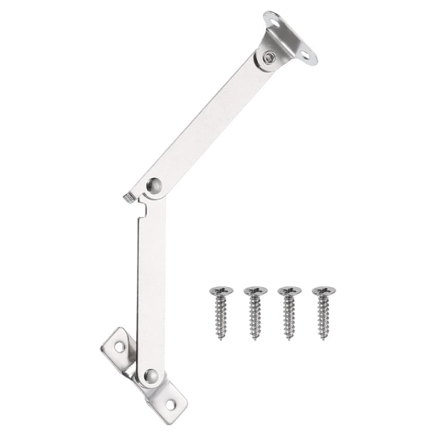 Bisagras de soporte de tapa plegable de 3.4", bisagra de elevación con tornillos, plateado