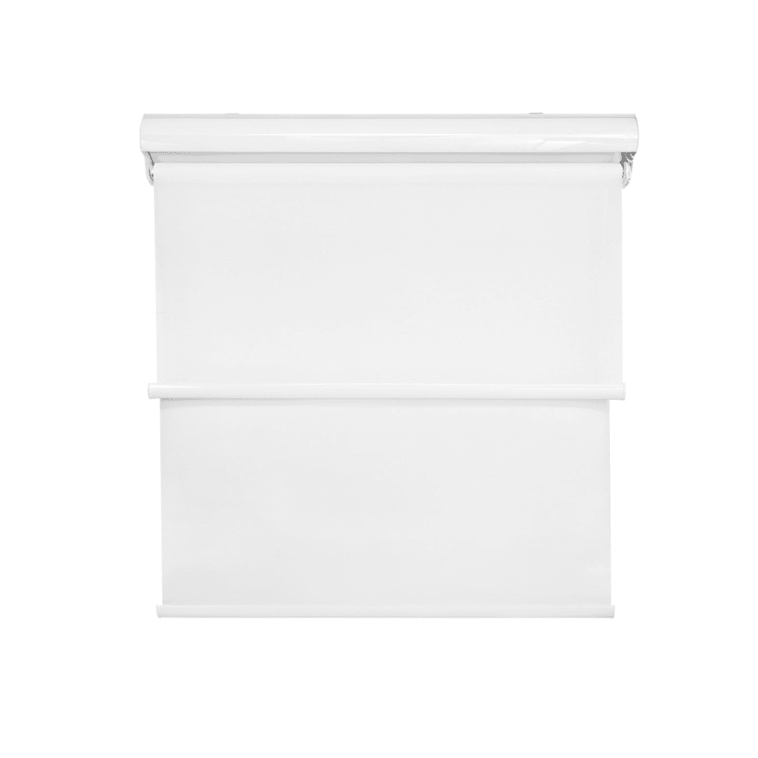 Safe Home Chile - Cortina Roller Blackout Doble Tela 180x200 Con Cenefa Blanco