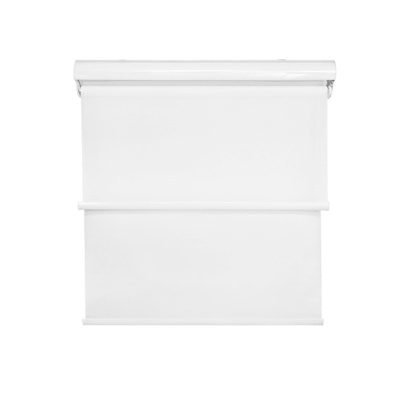 Cortina Roller Blackout doble tela 200x200 con cenefa blanco