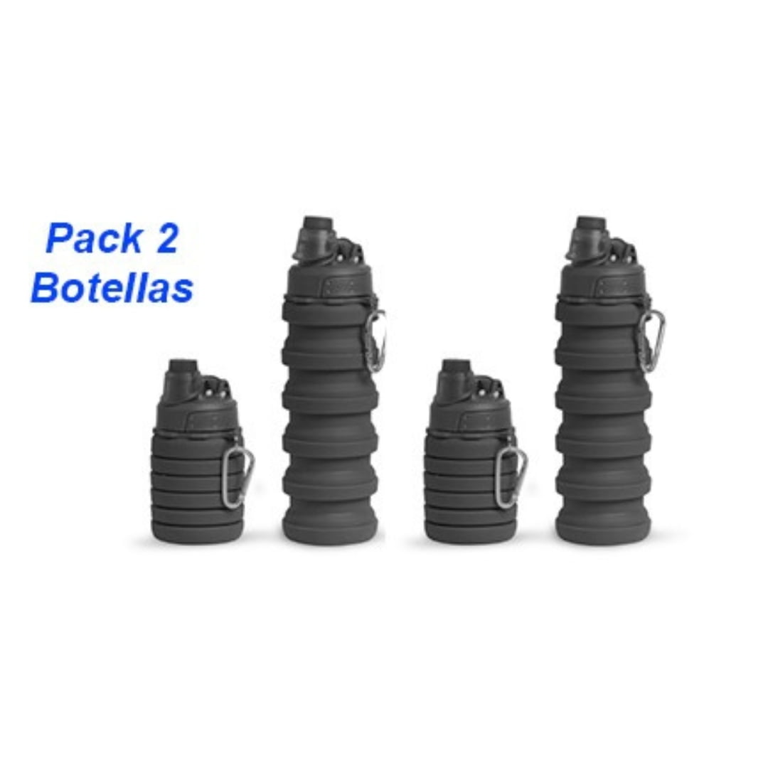 Pro Outdoor - Pack 2 Botellas Plegable Negra