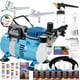 thumbnail image 1 of Kit de sistema de aerografía Master Airbrush Cool Runner II con 3 aerógrafos y pintura acrílica de 6 colores, 1 of 6