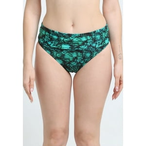 Samia - Bikini Calzón Pin Up Doble Uso Estampado Verde M