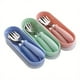 thumbnail image 4 of Cartoon Stainless Steel Children's Cutlery Fork Spoon Box Set Baby Tableware Mother And Baby Gift Spoon Fork Round Handle, 4 of 5