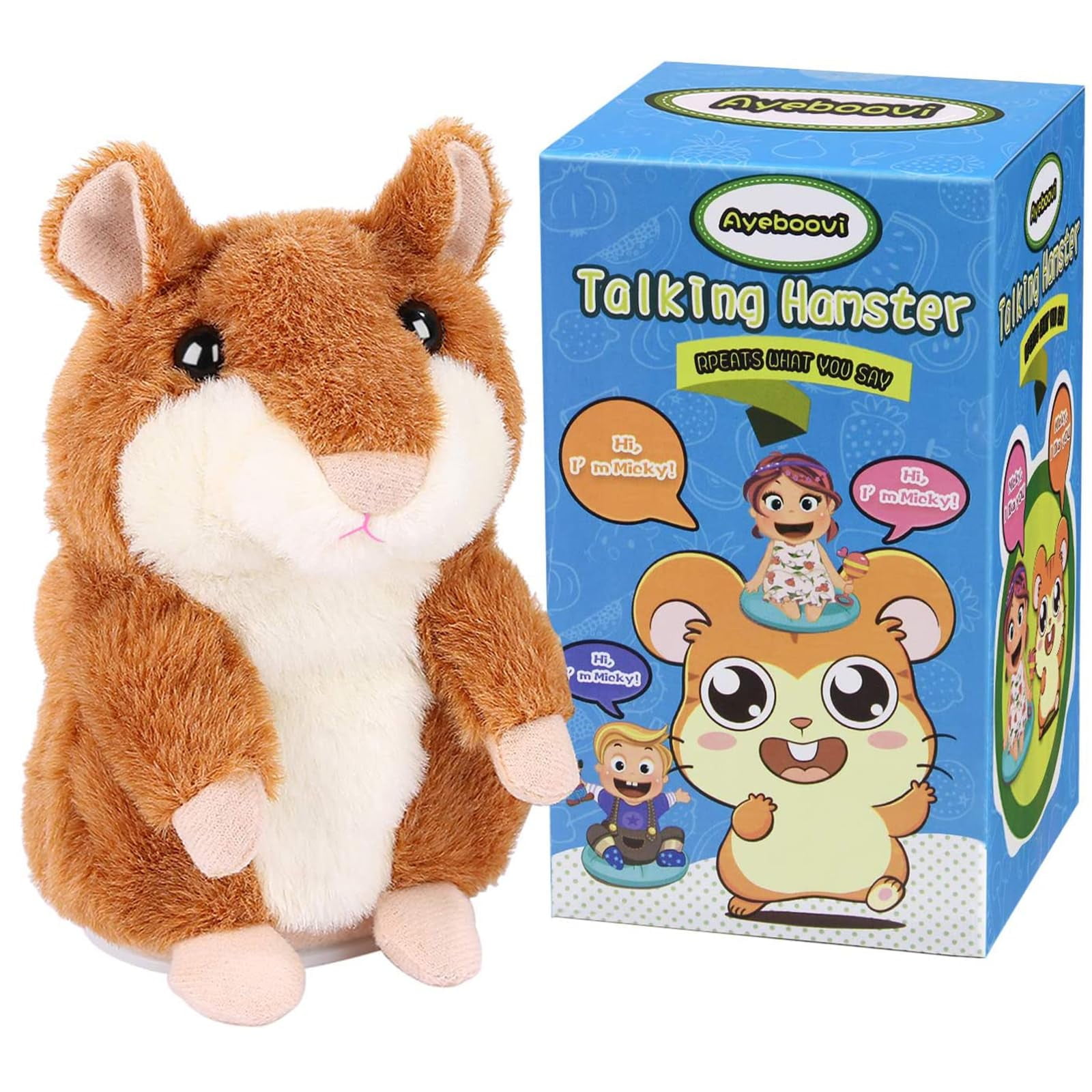 Juguete De Hámster Parlante Ayeboovi Que Repite Lo Que Dices, Regalo Para Niños