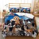 thumbnail image 2 of Cute Dog Group Photo Animal Blue Sky Quilt Duvet Cover Set Super 3-Piece Bedding Set, 2 of 5