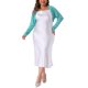 thumbnail image 2 of Agnes Orinda Women's Plus Size School College Manga Larga Abierta Frontal Transparente Malla Bolero Chaqueta Corta Cardigans 4X Cian, 2 of 6